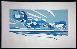 Paul Overhaus - Houtsnede, Wolken boven zee III kopen? Bied vanaf 1!