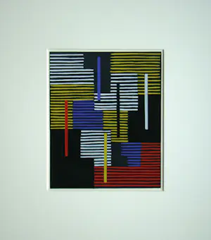 Adolf Fleischmann - Abstracte compositie - 1952 - Sjabloon in gouachekleuren kopen? Bied vanaf 120!