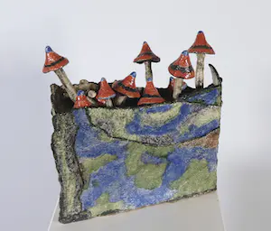 Miny Kruip-Pothof - Keramiek, Landschap met paddenstoelen kaufen? Bieten Sie von 50!