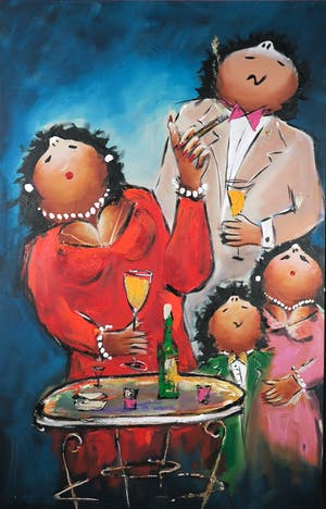 Theo Broeren - Acryl op doek, Limonade party (Zeer groot) kopen? Bied vanaf 100!