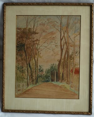 Bartholomeus Johannes van Hove - 2x Aquarel, “Stadsgezicht” en “Bomen langs een laan” – ca 1840 kopen? Bied vanaf 250!