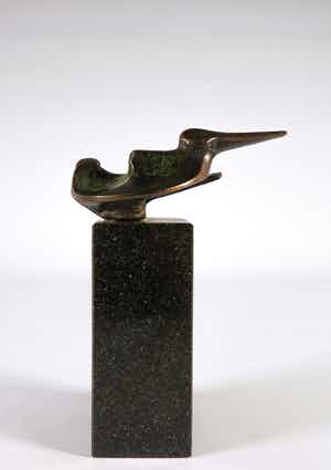 Wim Rijvers - Mooi gestyleerd bronzen beeld van een reiger verkocht voor € 400!