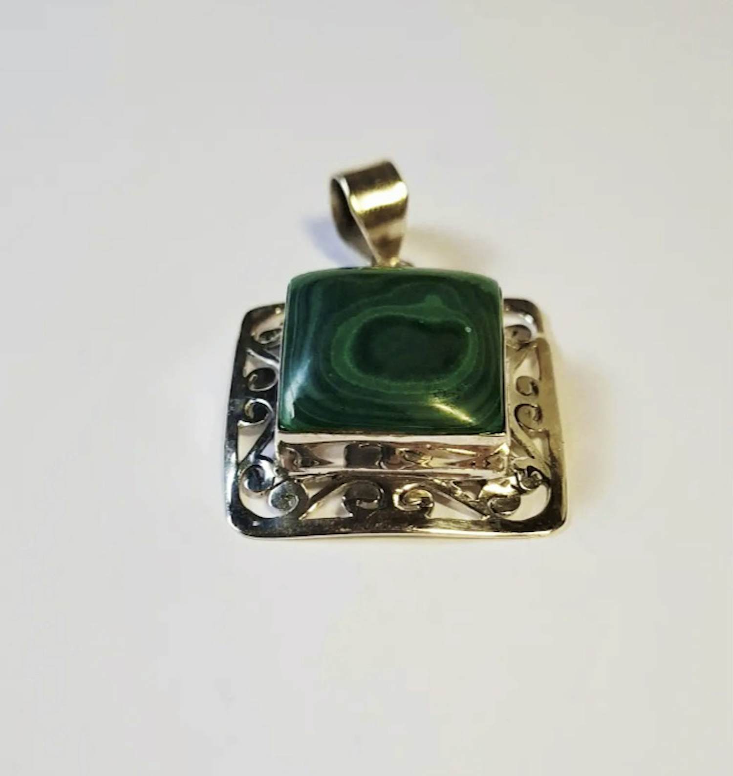 Nieuwe zilveren hanger met malachiet kopen? Bied vanaf 65!
