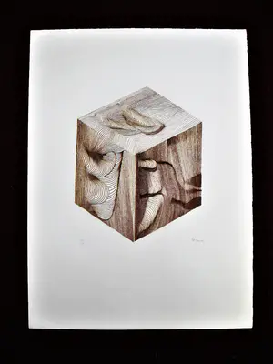 Pol Bury - gevierd Op-Art / Kinetisch kunstenaar - "houten Kubus" - gesigneerd kopen? Bied vanaf 1!