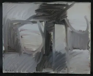 Bart de Graaf - Drie werken op doek, Abstract in grijstinten kopen? Bied vanaf 50!