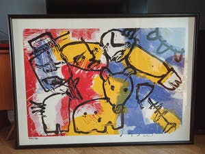 Herman Brood - Hondje (zeer grote ingelijste zeefdruk) kopen? Bied vanaf 595!