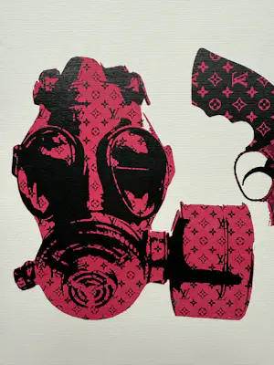 Death NYC - handgesigneerde zeefdruk | 'Louis Vuitton Spray/Mask/Gun' | 2015 kopen? Bied vanaf 60!