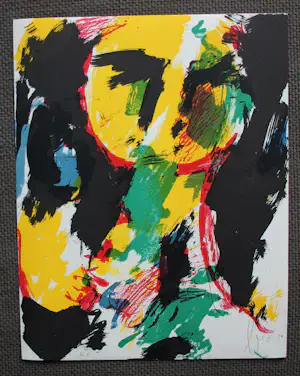 Eugène Brands - Litho: abstracte compositie - 1968 kopen? Bied vanaf 225!