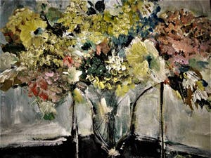 Niet of onleesbaar gesigneerd - Imponerend groot en expressionistisch Bloemstilleven - gesigneerd kopen? Bied vanaf 10!