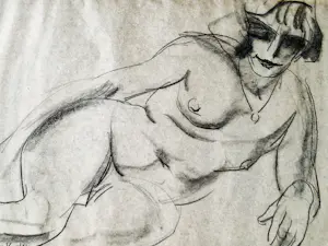 Harrie Kuyten - Groot jaren 20 houtskool op papier portret "liggend naakt" gesigneerd kopen? Bied vanaf 83!