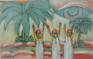 Mart Min - Het Lange Wachten -Krijt met aquarel kaufen? Bieten Sie von 200!