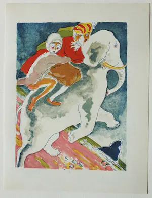 Kees van Dongen - Houtgravure 1955 - “ L`éléphant blanc " - uit 1001 nacht - ready to frame kopen? Bied vanaf 60!