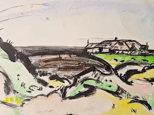 AcheterJan Wiegers - fraaie kleuren lithografie - duinlandschap (Terschelling?) - handgesigneerd? Enchérissez de 54!