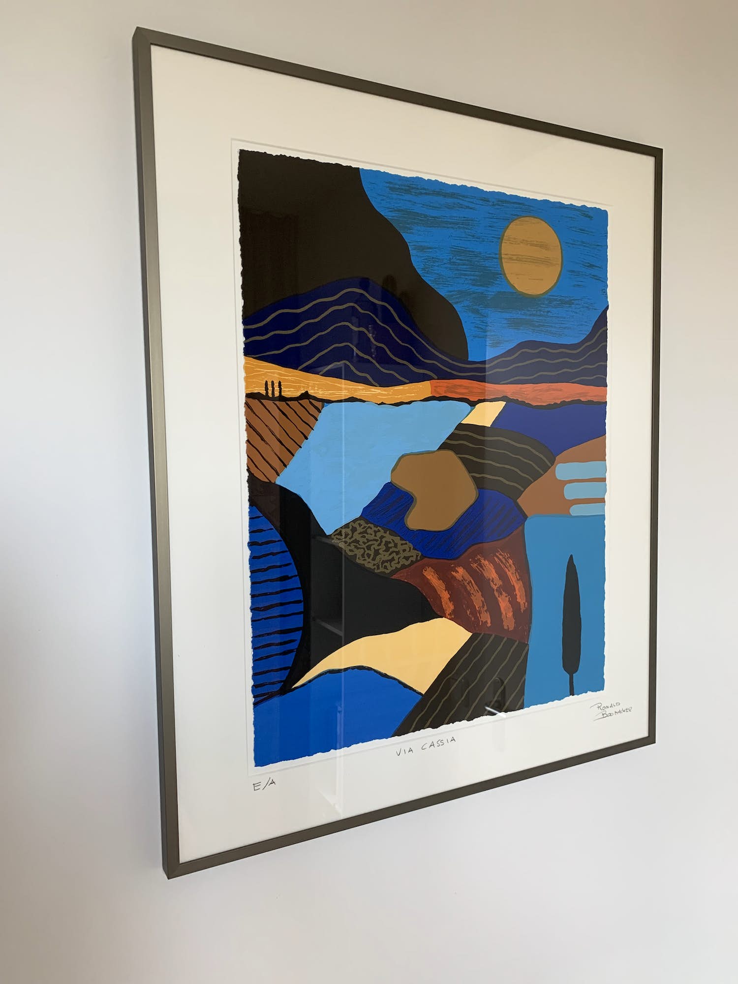 Ronald Boonacker - Via Cassia, 4 wegen naar Rome, Italië INGELIJST verkocht voor € 95!