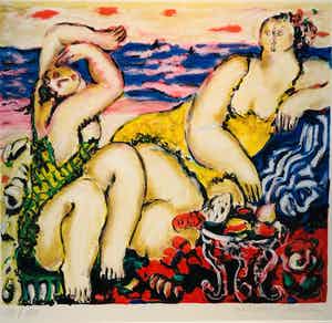 Willem Janssen - Dagje aan zee III met lijst! verkocht voor € 125!