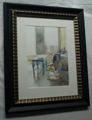 Ad Kroese - Ingelijste aquarel , Atelier II – 1998 - Lijst, 60 x 49 cm. kopen? Bied vanaf 100!