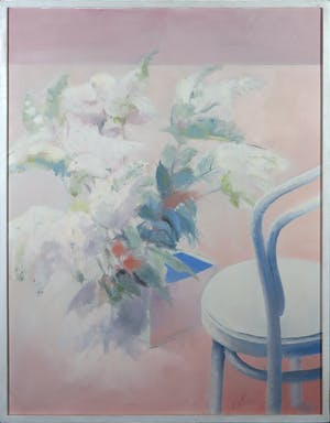 Franscz Witte - Acryl op doek, Verliefde bloemen- Ingelijst kopen? Bied vanaf 1!