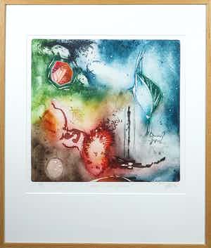 Ad Arma - Ets, Tijd is een gesprek - Ingelijst verkocht voor € 50!