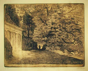 Bruno Heroux - WÖRLITZER PARK mit TEMPEL . KALTNADEL signiert . kopen? Bied vanaf 140!