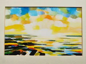 Eddy Sikma - Expressionistisch gouache "zomeravond Waddenzee vanuit Harlingen" - gesigneerd kopen? Bied vanaf 54!