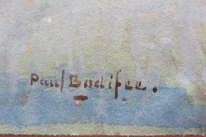 Paul Bodifee - Exterieur van een kerk in een landschap. kopen? Bied vanaf 150!