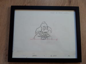 Matt Groening - originele tekening, Krusty The Clown, The Simpsons + ingelijst + certificaat kopen? Bied vanaf 1!