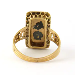 18k gouden ring bezet met parels - ringmaat 17 (53) kopen? Bied vanaf 400!