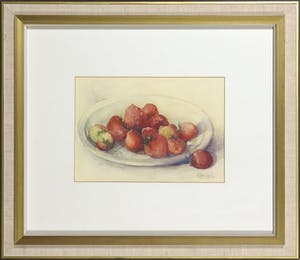 Willem Jansen - Aquarel, Stilleven met aardbeien kopen? Bied vanaf 40!
