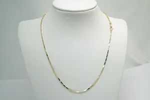 76 - Fijn & elegant 14Krt  geel gouden collier met geschakelde staafjes kopen? Bied vanaf 360!