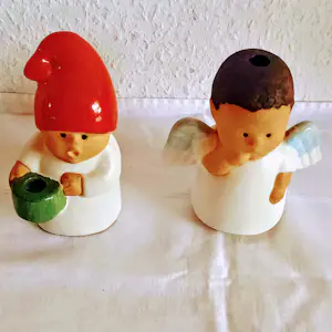 Lisa Larson - Keramik Figuren Wichtel und Engel als Kerzenständer für Rörstrand kopen? Bied vanaf 120!