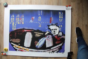 Buy Herman Brood - zeer grote zeefdruk: Haven? Bid from 450!