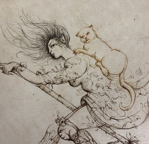 Leonor Fini - Aquatint La Sorcière sur le Balai kopen? Bied vanaf 25!