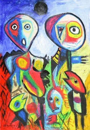 William Remory - Gemengde techniek op papier, Verbijstering kopen? Bied vanaf 150!