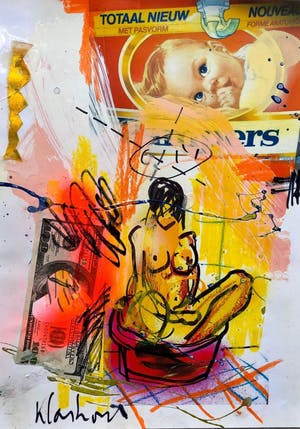Peter Klashorst - Collage / Gemengde techniek - Handgesigneerd !!! kopen? Bied vanaf 90!