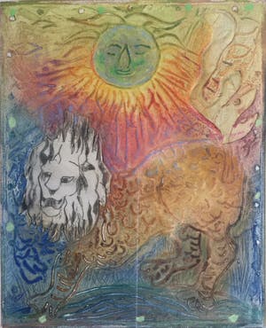 Osanne Nègre - "Lion, Roi" (sterrenbeeld) | Litho - carborundum (ingelijst) kopen? Bied vanaf 39!