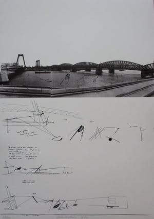 Auke de Vries - litho: ontwerp Maasbeeld (1982) kopen? Bied vanaf 75!