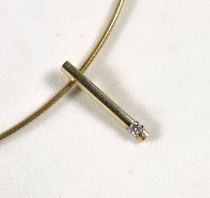 14K Goud - Collier met diamant bezette hanger (inclusief certificaat) kopen? Bied vanaf 170!
