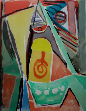 Bram van Velde - Ingelijste litho, abstract - 1977(nette lijst) kopen? Bied vanaf 375!