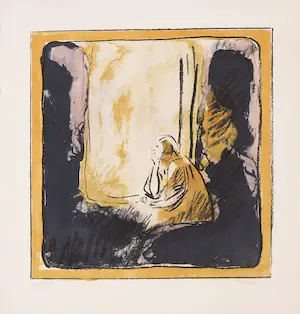 Luis Filcer - Litho, vrouw bij raam kaufen? Bieten Sie von 1!