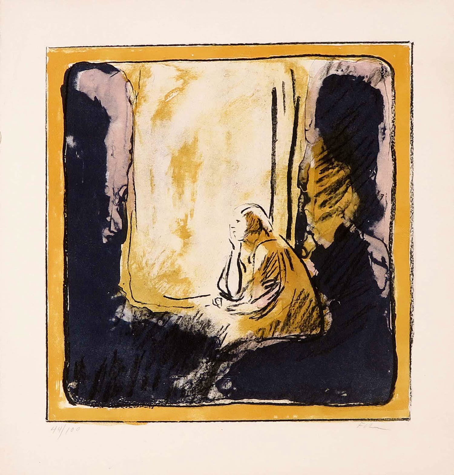 Luis Filcer - Litho, vrouw bij raam kopen? Bied vanaf 1!