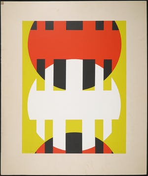 Cyril Lixenberg - Zeefdruk, Geometrische compositie kopen? Bied vanaf 1!