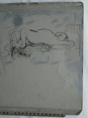Metten Koornstra - Originele drukplaat , “Man op bed” – ca 1965 kopen? Bied vanaf 1!