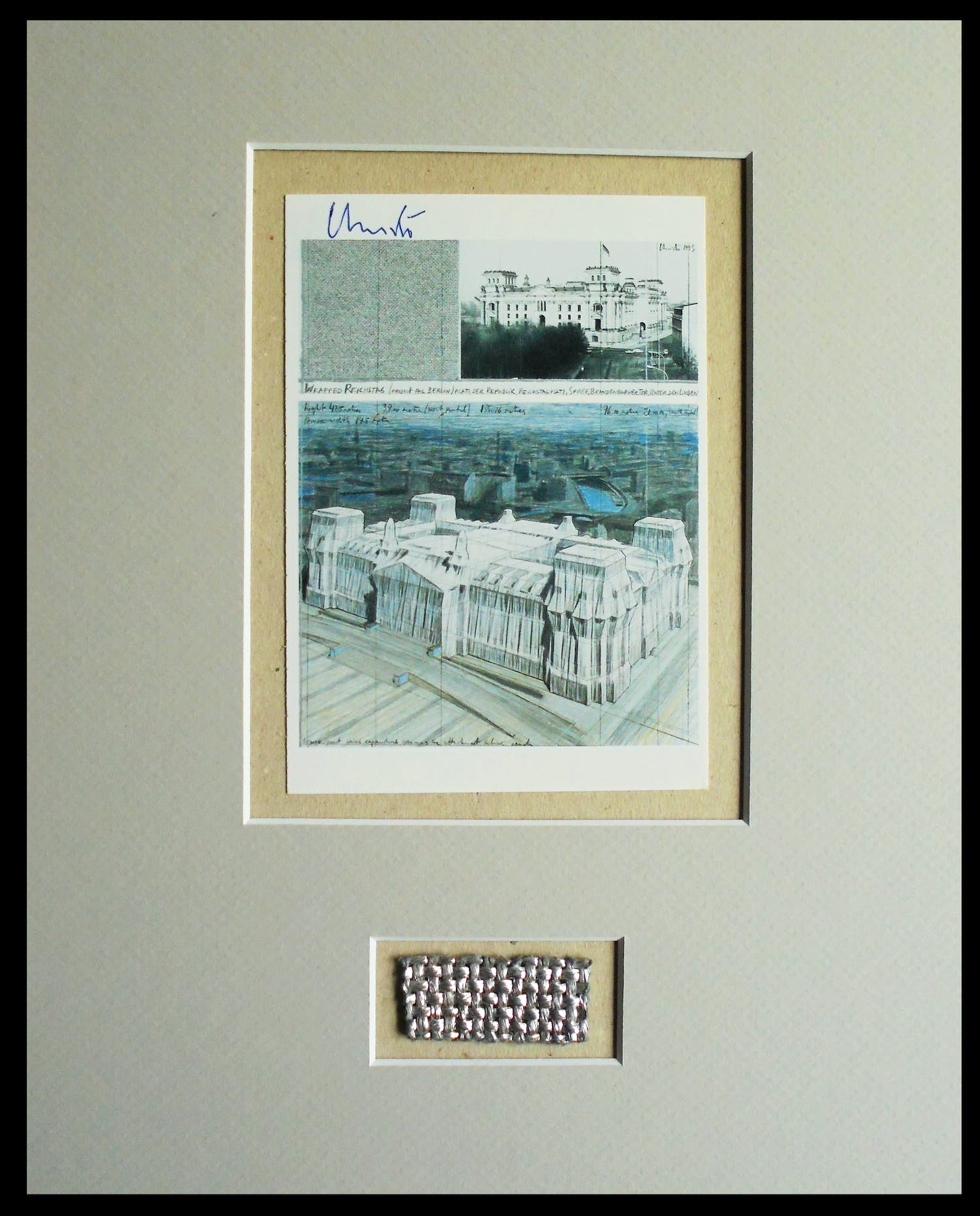 Christo - Collage Reichstag Berlin - 1995 - handgesigneerd -ready to frame kopen? Bied vanaf 85!