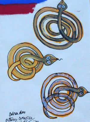 Corneille - Gemengde techniek: Cobra das - 1988 verkocht voor € 999!