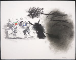 Jef Diederen - Gemengde techniek op papier, Compositie met figuren kopen? Bied vanaf 150!