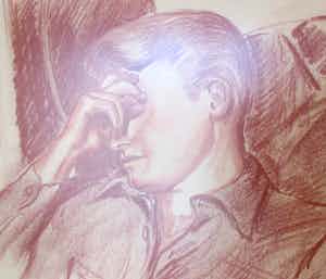 Johan Engela - Portret van rustende jongene man verkocht voor € 1!