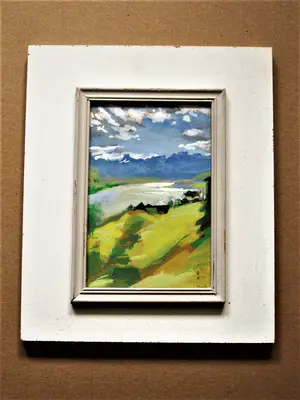 Karel van Seben - Leuk, omstreeks 1980 geschilderd olieverf "Fjordenlandschap Noorwegen" kopen? Bied vanaf 43!