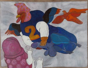 Jan van Wensveen - De medogeloze werker - 1971 - gouache op papier kopen? Bied vanaf 20!