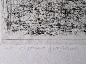 Herma Steur - Intrigerende monochrome Ets – zonder titel – proefdruk 1e staat – 1998 kopen? Bied vanaf 38!
