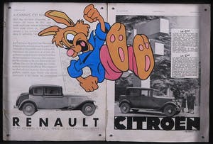 Jan Bollaert - Acryl op papier, Renault Citroën - Ingelijst kopen? Bied vanaf 1!